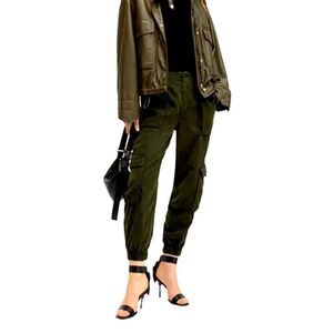 NWT All Saints size 4 Freda Cargo Trouser Pants - Olive/Army Green